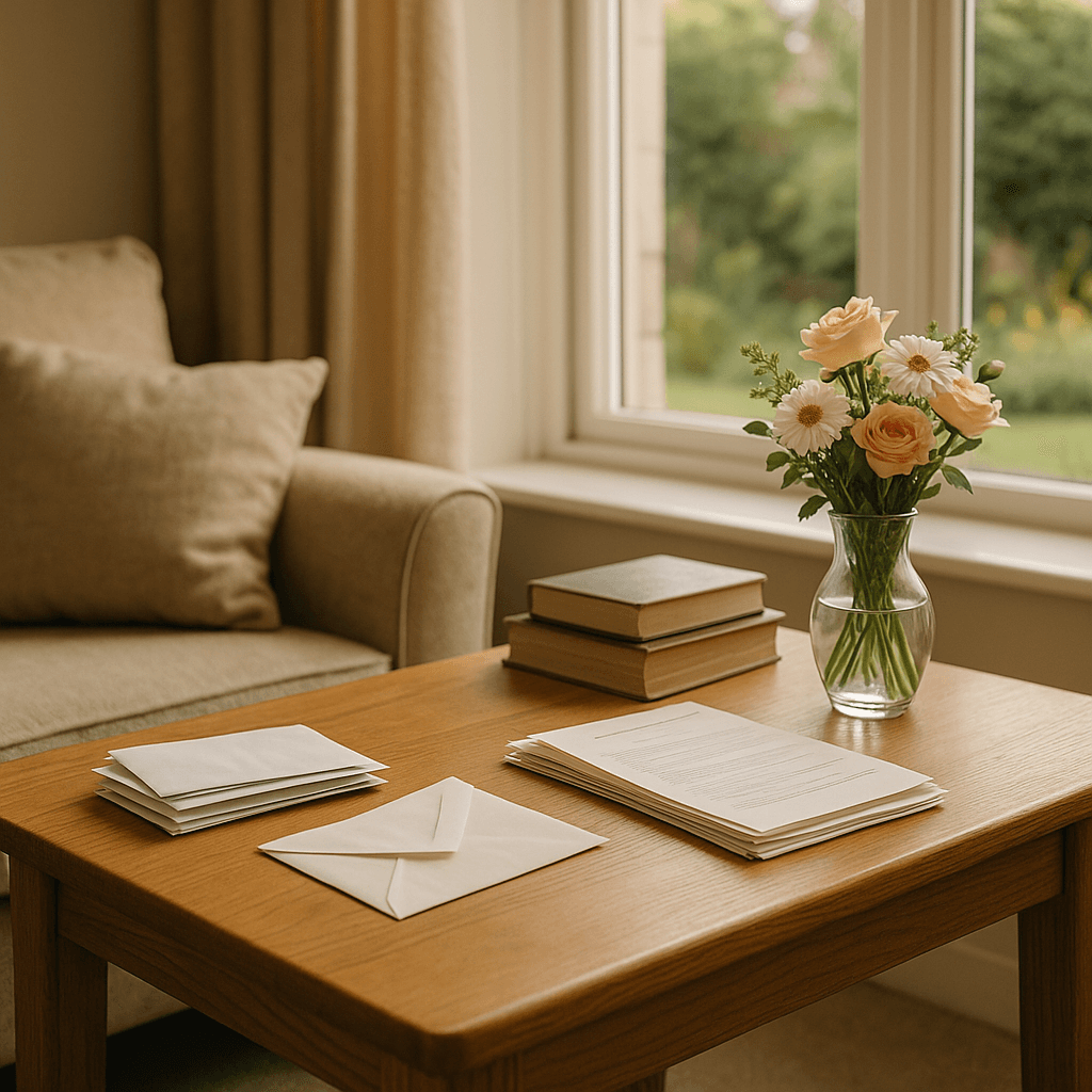 Peaceful home interior showing calm after financial stress