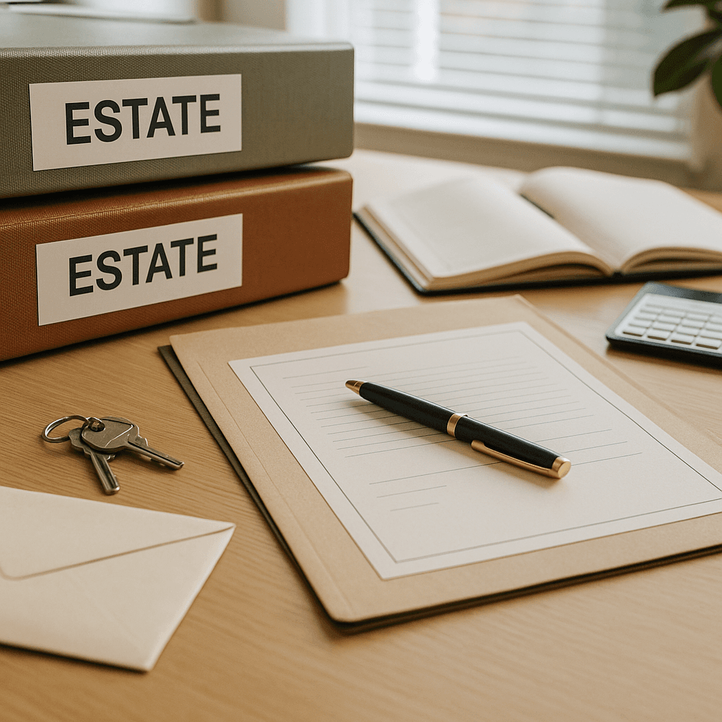 Home study scene symbolizing executor responsibilities and inheritance advance management.