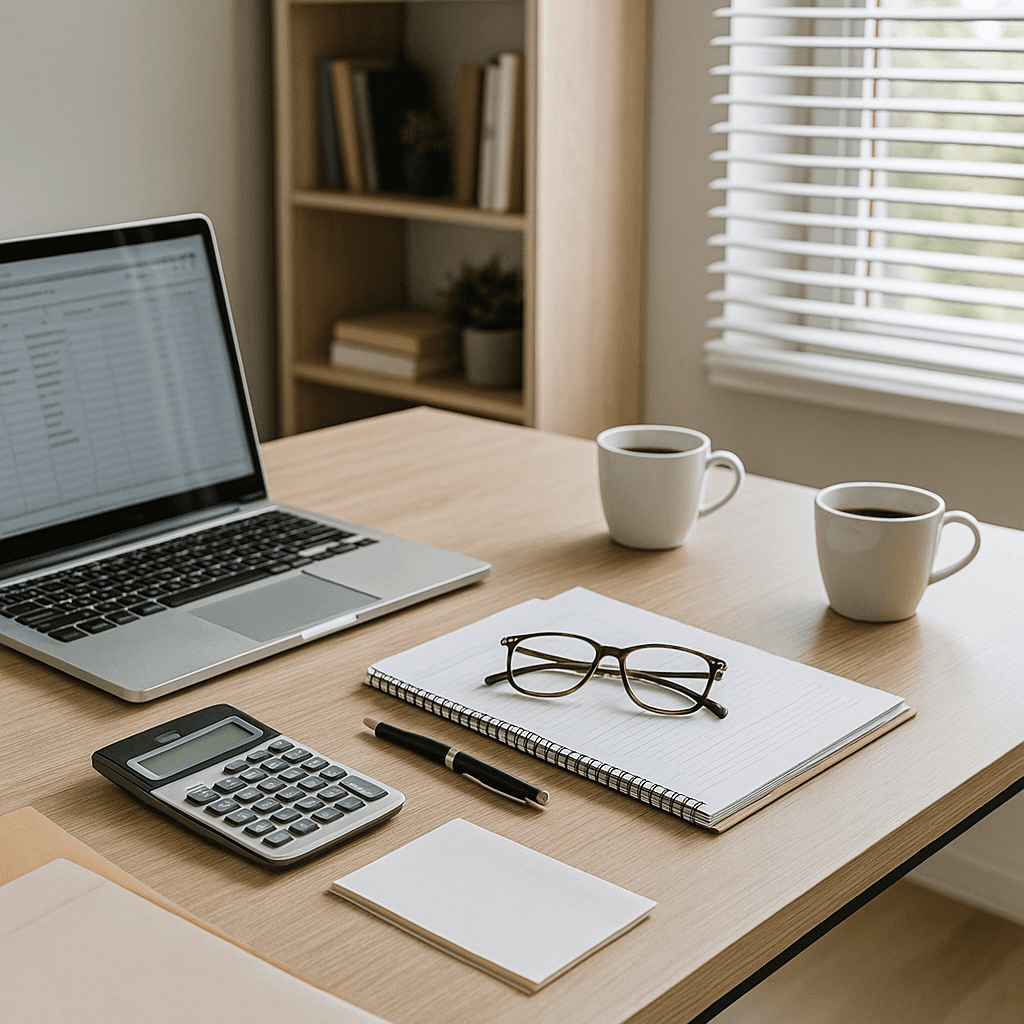 Modern financial workspace symbolizing evaluation and responsible decisions about receiving another inheritance advance