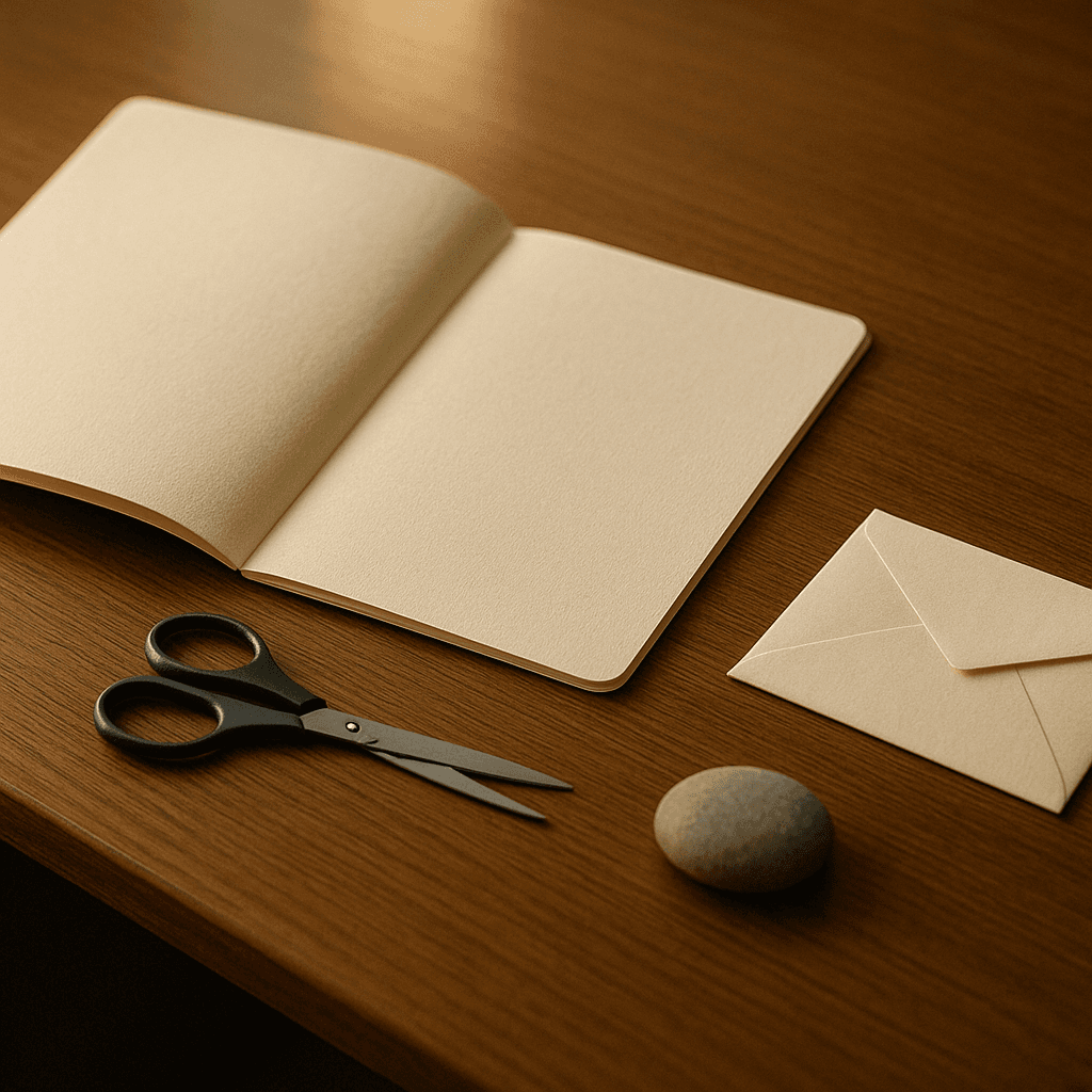 Disclaim inheritance decision concept with blank folder and sealed envelope
