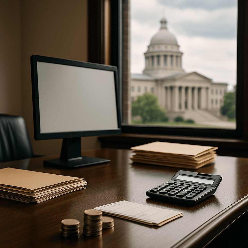 Office setting symbolizing probate funding companies evaluating inheritance advance requests