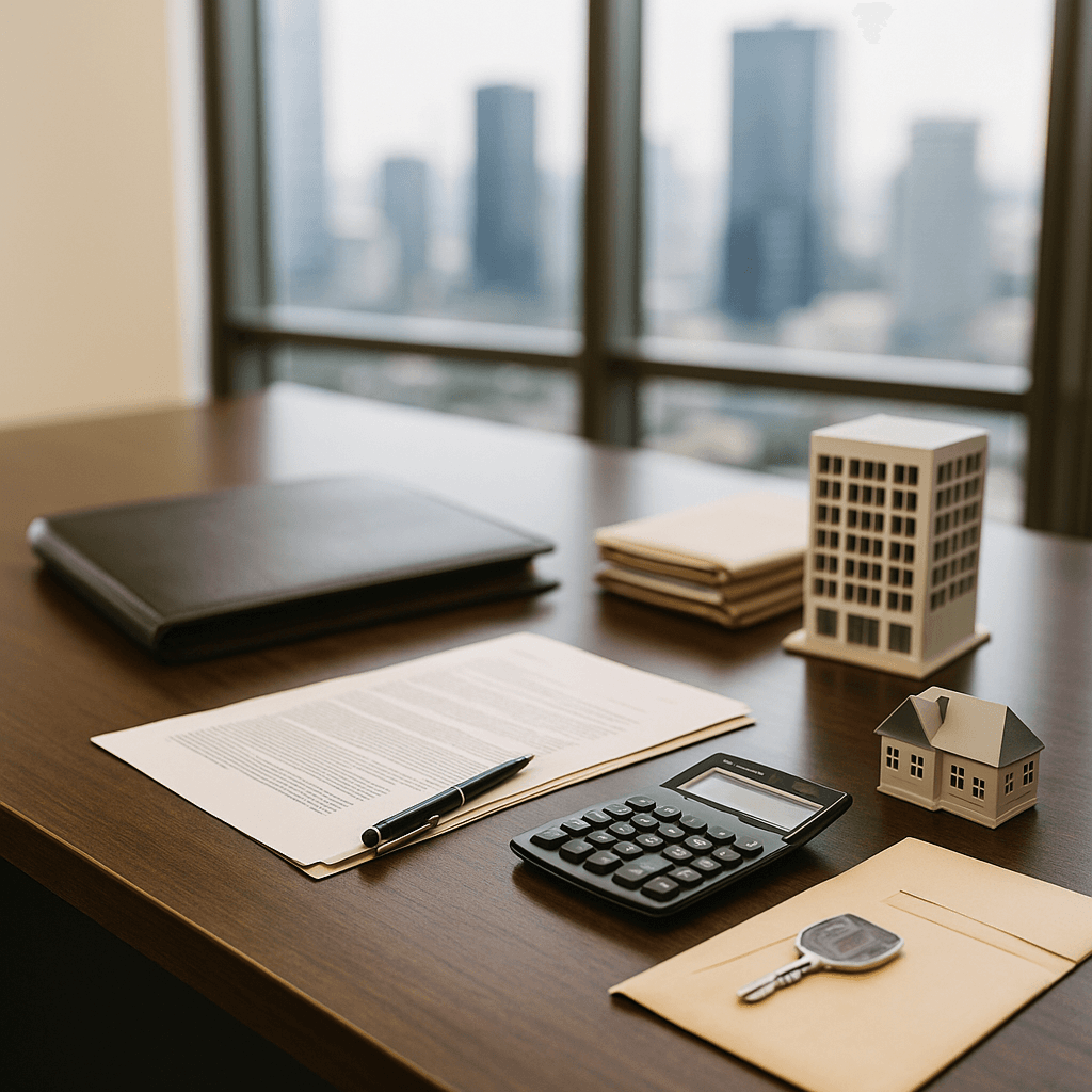 Business office representing company succession and probate funding during transition.
